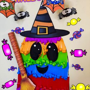 PAINEL  HALLOWEEN FANTASMA COLORIDO